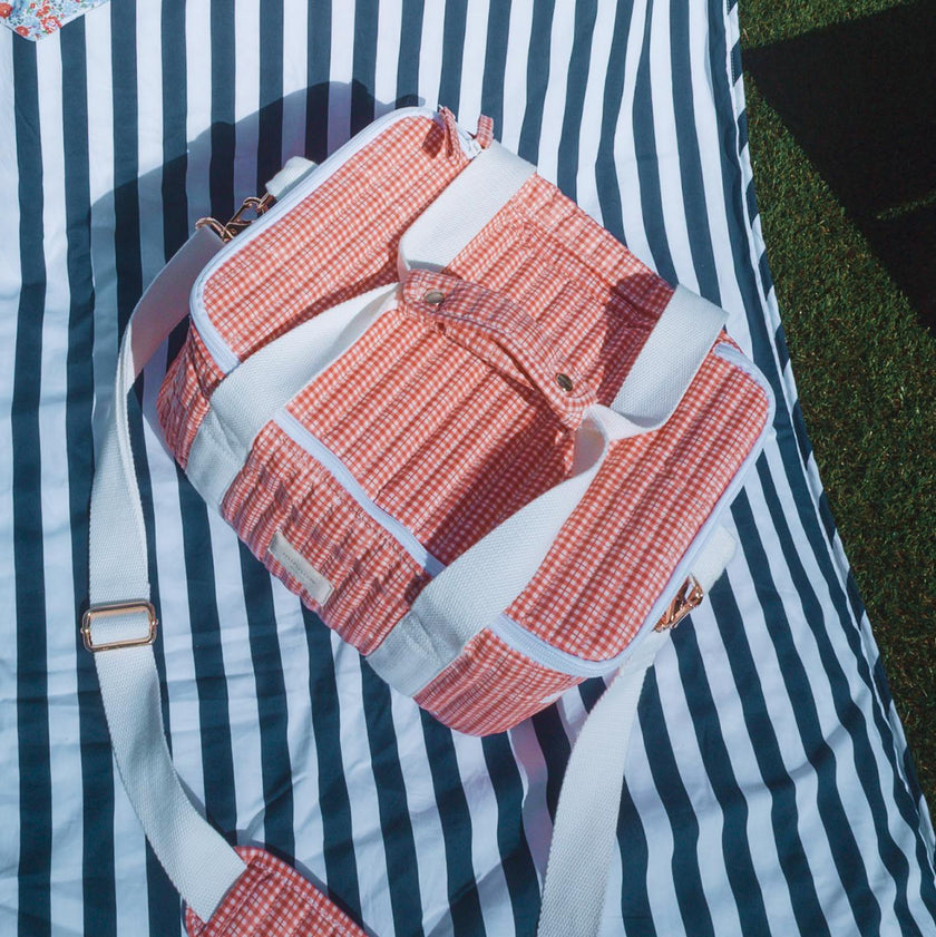 Poppy Gingham Coated Cooler Bag
