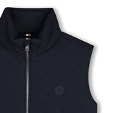 Navy Quilted Hooded Vest