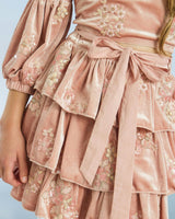 Destiny Velvet Frill Mini Skirt