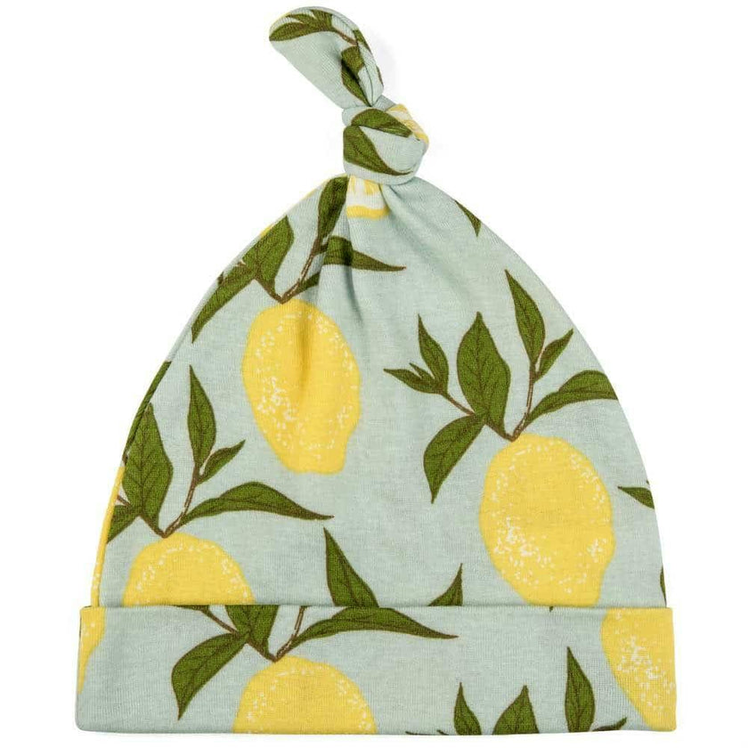 Lemon Organic Cotton Knotted Beanie Hat