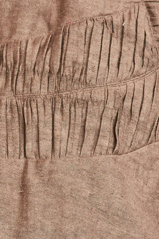 Andaman Ruched Blouse in Walnut