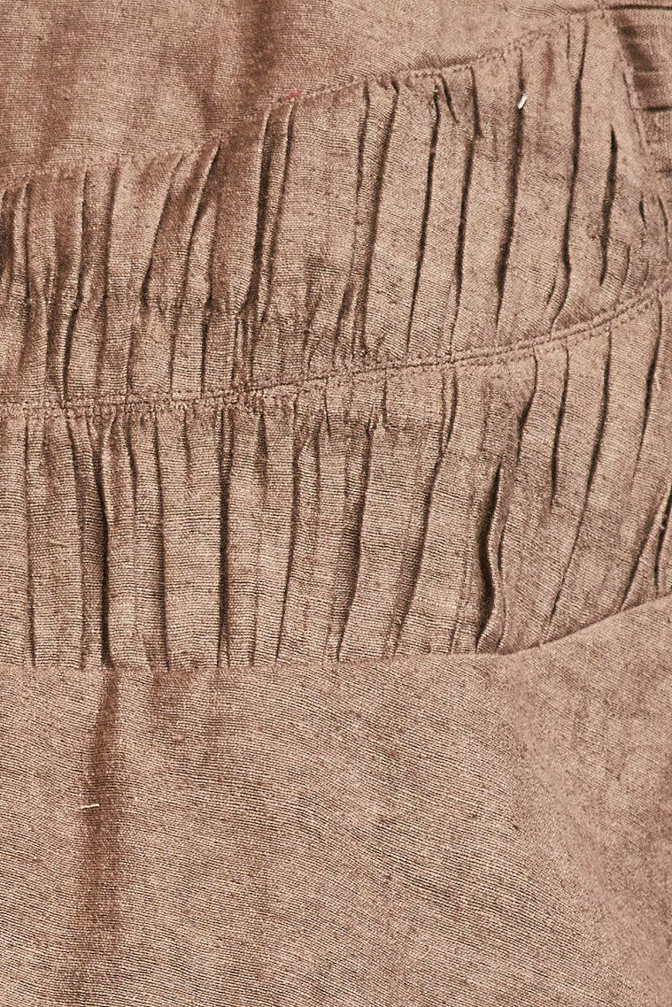 Andaman Ruched Blouse in Walnut
