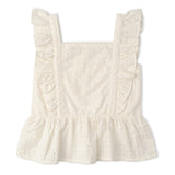 Organic Eyelet Flutter Top And Shorts Set - Ivory Eyelet