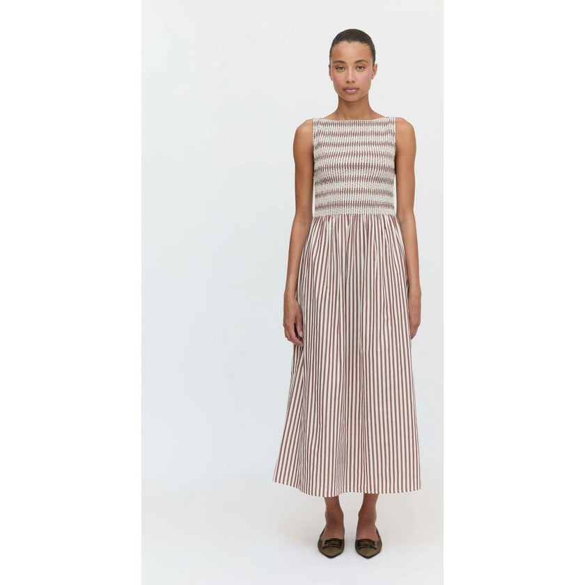 The Cosima Nap Dress - Rust Stripe