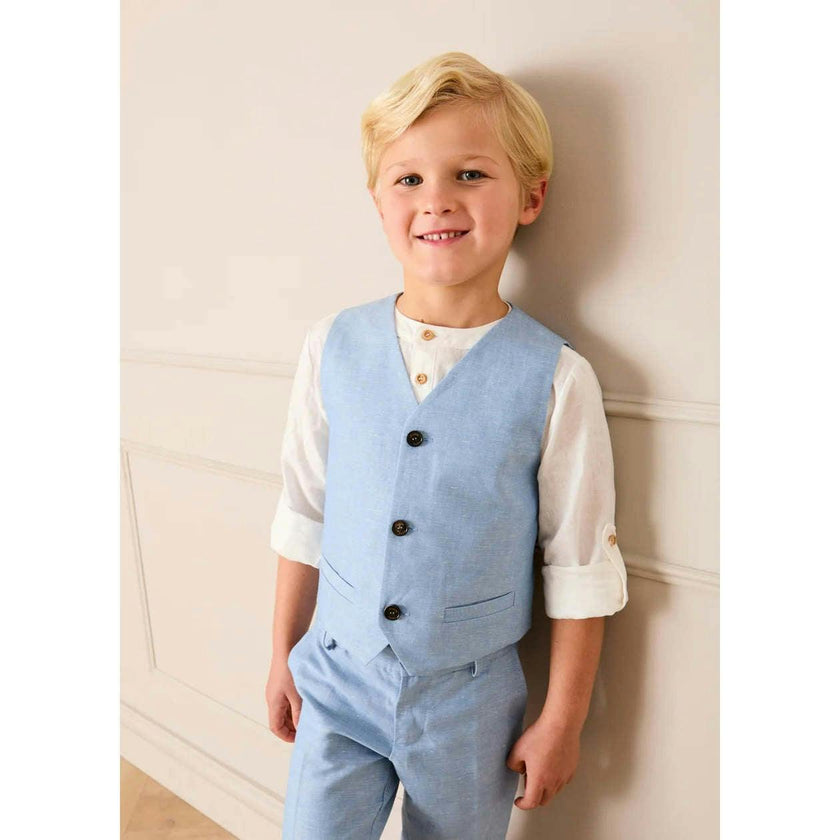 Plain Waistcoat in Sky Blue (4- 10yrs)