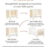 Lolly 4-in-1 Convertible Mini Crib and Twin Bed with Toddler Bed Conversion Kit