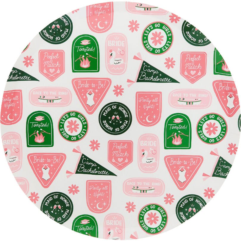 Camp Bachelorette Badge Dinner Plates