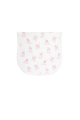 Pink Puppy Love Print Burp Cloth