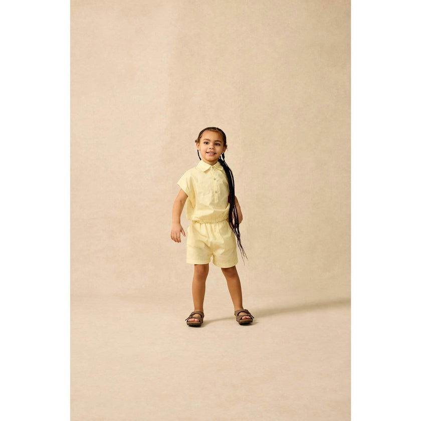 Organic Collar Summer Top in Buttercup
