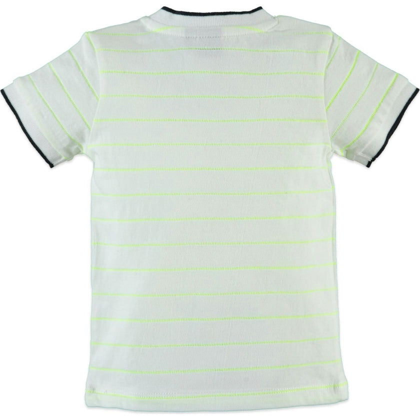Striped V-Neck Front Pocket T-Shirt