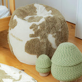 Pouf World Map Rugcycled