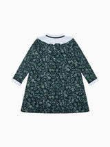 Navy & Green Floral Odisea Girl A-Line Dress