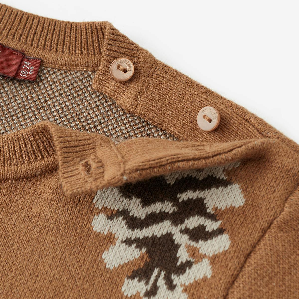 Pinecone & Knitted Birdseye Jacquard Sweater