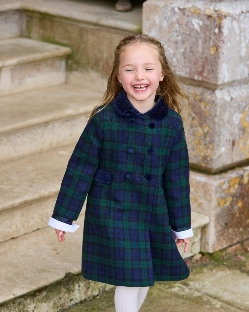 Classic Coat in Navy Plaid