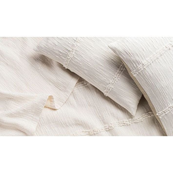White Fringe Bedspread & Sham Set, Beige