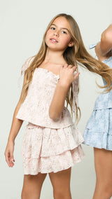 Gigi Skirt in Pink Mini Roses