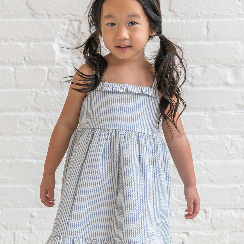 Juliette Seersucker Tank Dress - Shore Stripe / Sea