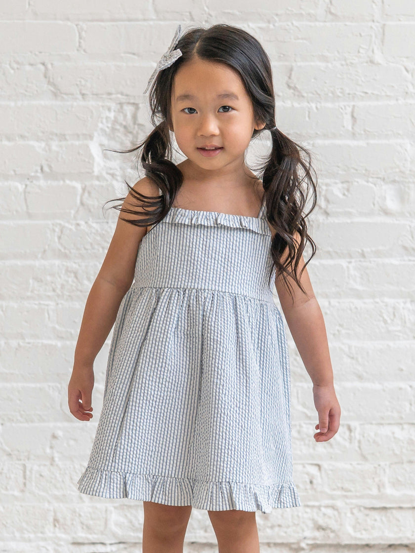 Juliette Seersucker Tank Dress - Shore Stripe / Sea