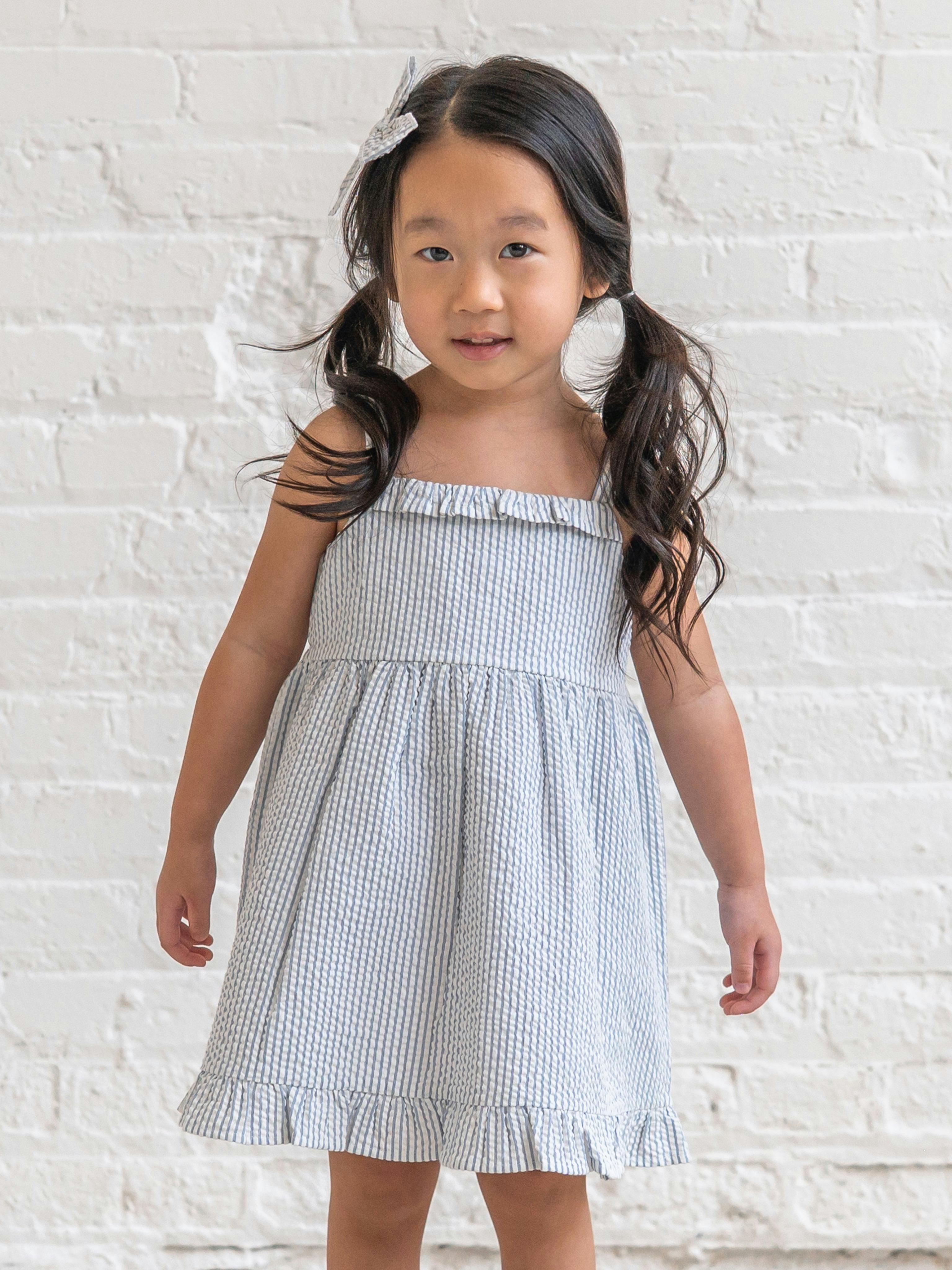 Juliette Seersucker Tank Dress - Shore Stripe / Sea