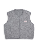 adult merino wool vest - stone grey