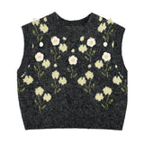 Floral Knit Vest & Tulle Skirt Set