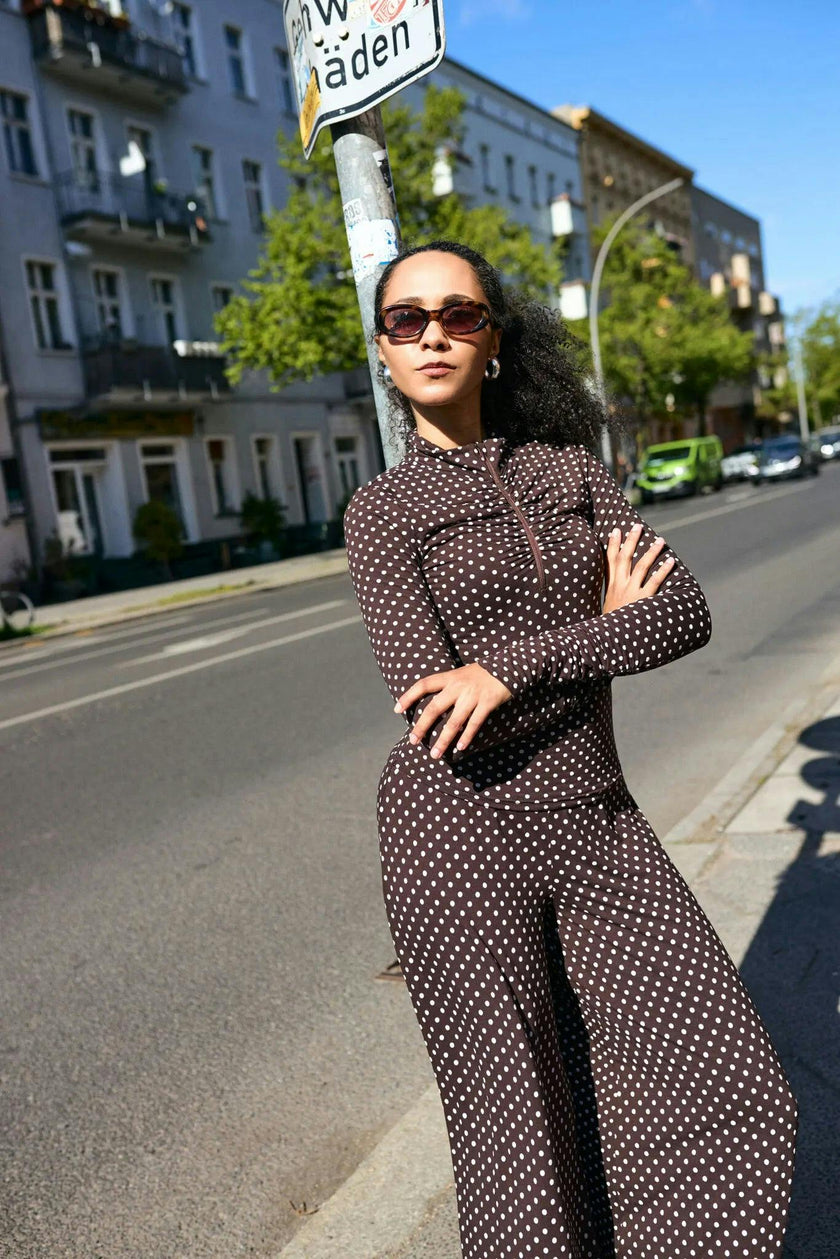 women's longsleeve – choco dots