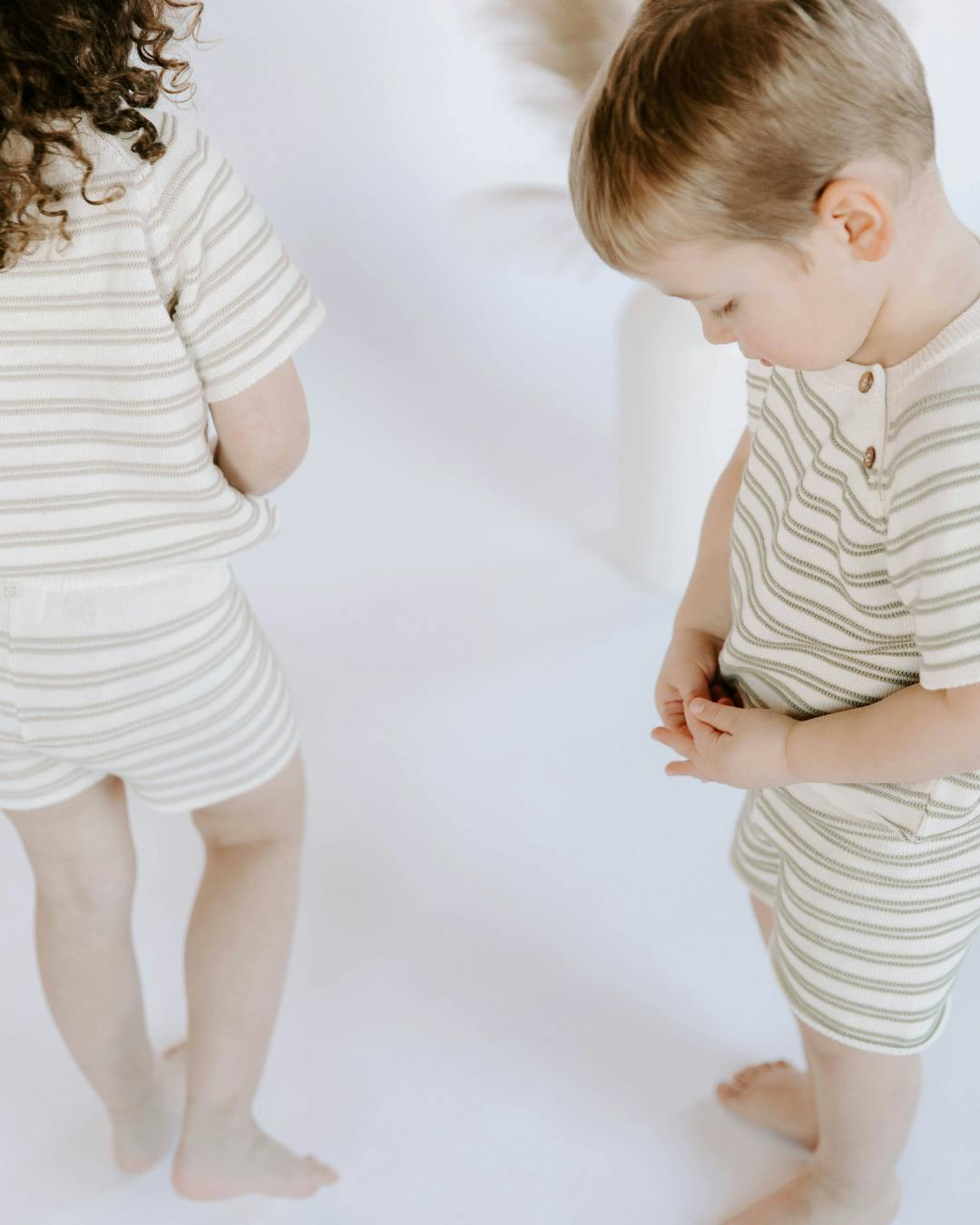 Organic Cotton Stripe Short Set, Stripes