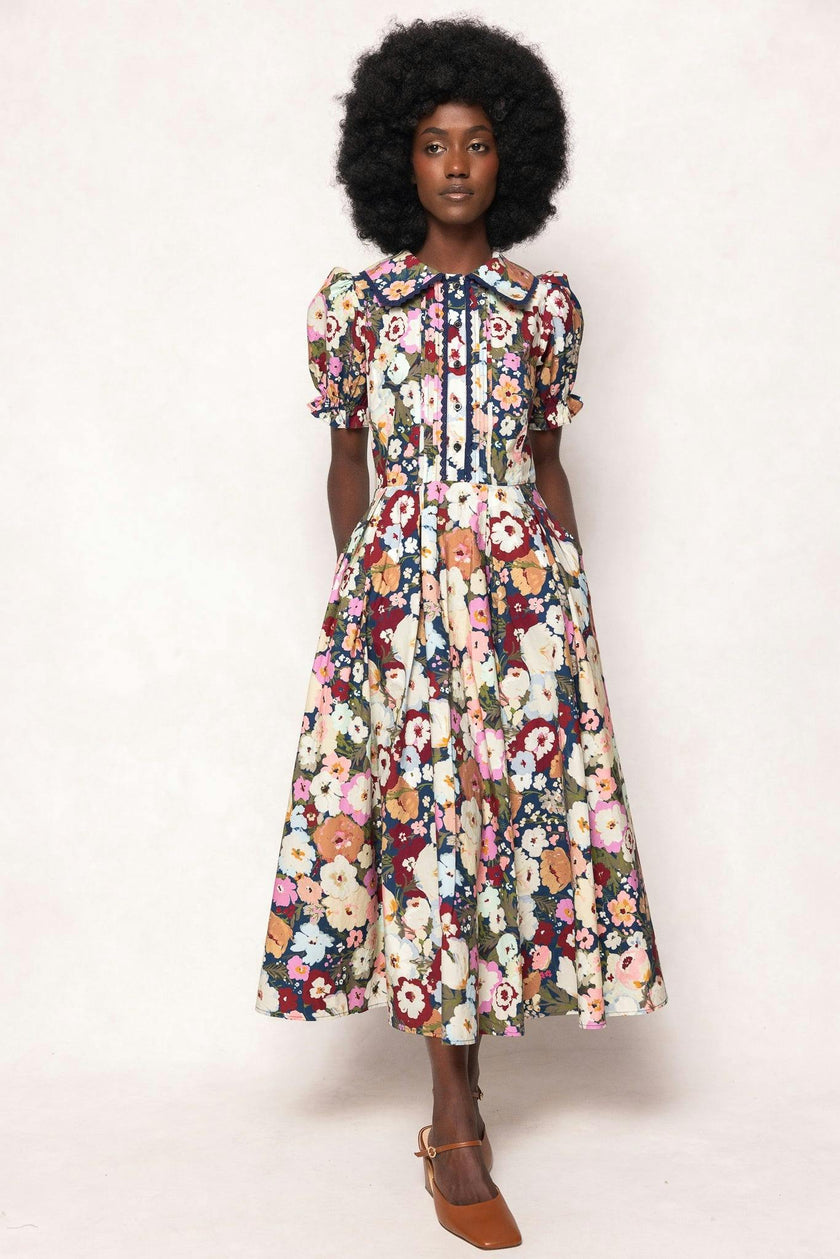 Sophia Dress in Midnight Garden