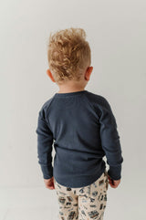 Boys Ribbed Top in Nightfall Blue