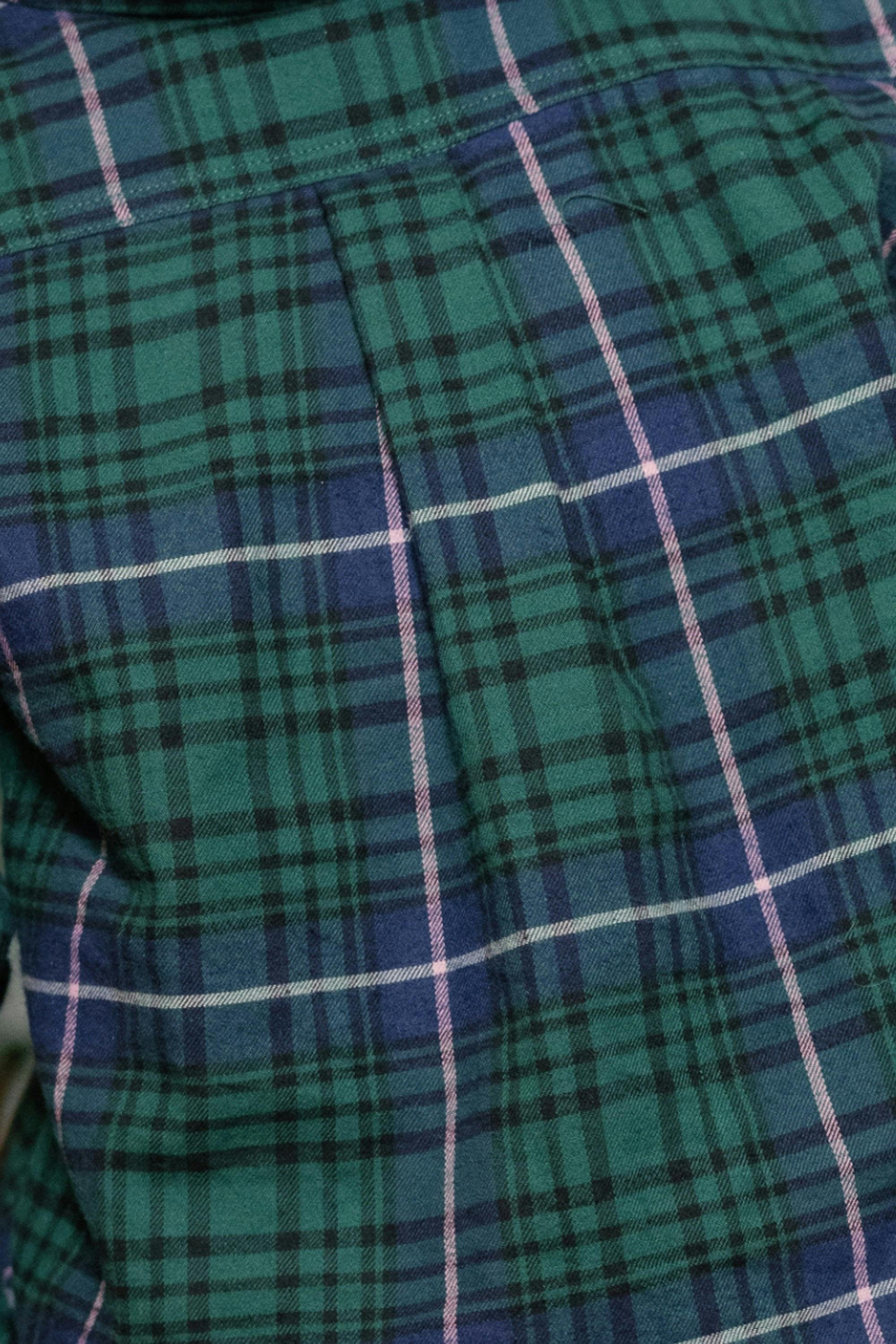 Boys John Shirt in Emerald Plaid