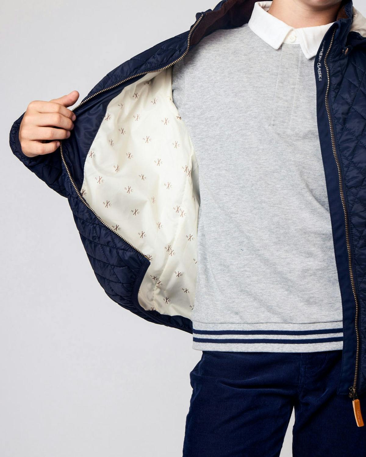 Kids Puffer Jacket in Navy Blue