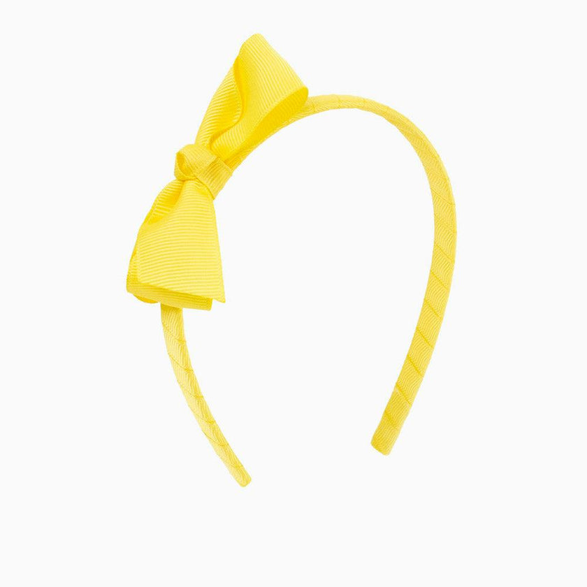 Pretty Bow Alice Band in Lemon