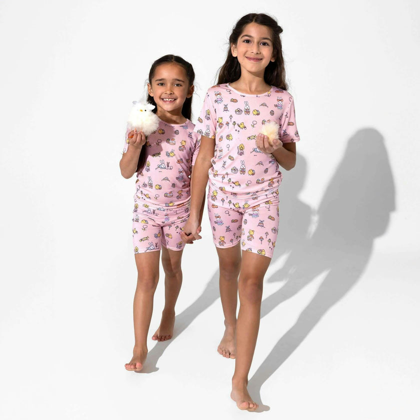 Easter Pink Kids Bamboo Short Set