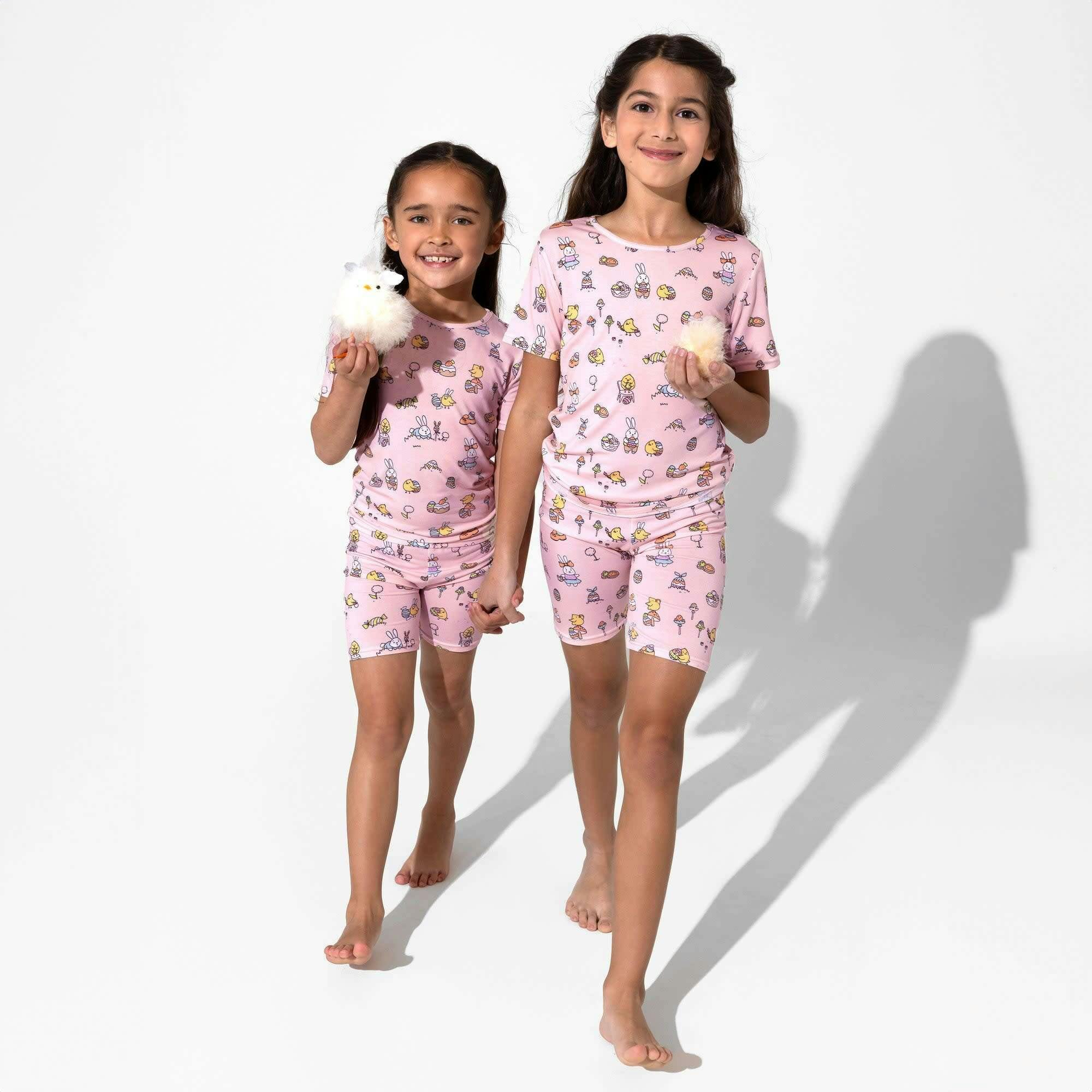 Easter Pink Kids Bamboo Short Set