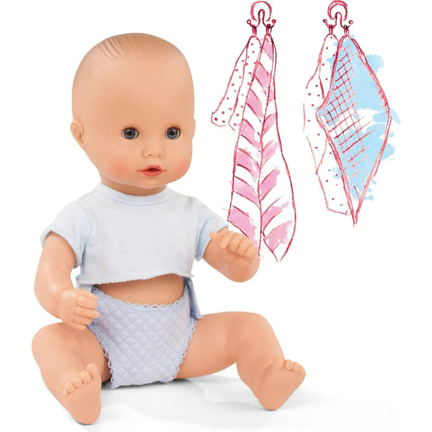 Gotz Sleepy Aquini 13" All Vinyl Drink & Wet Boy Bath Baby Doll to Dress