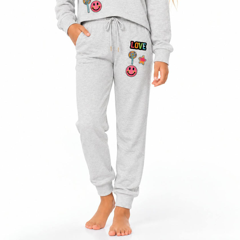 Girl's (8-14) Butter Fleece Hooded Sweatshirt with Assorted Patches