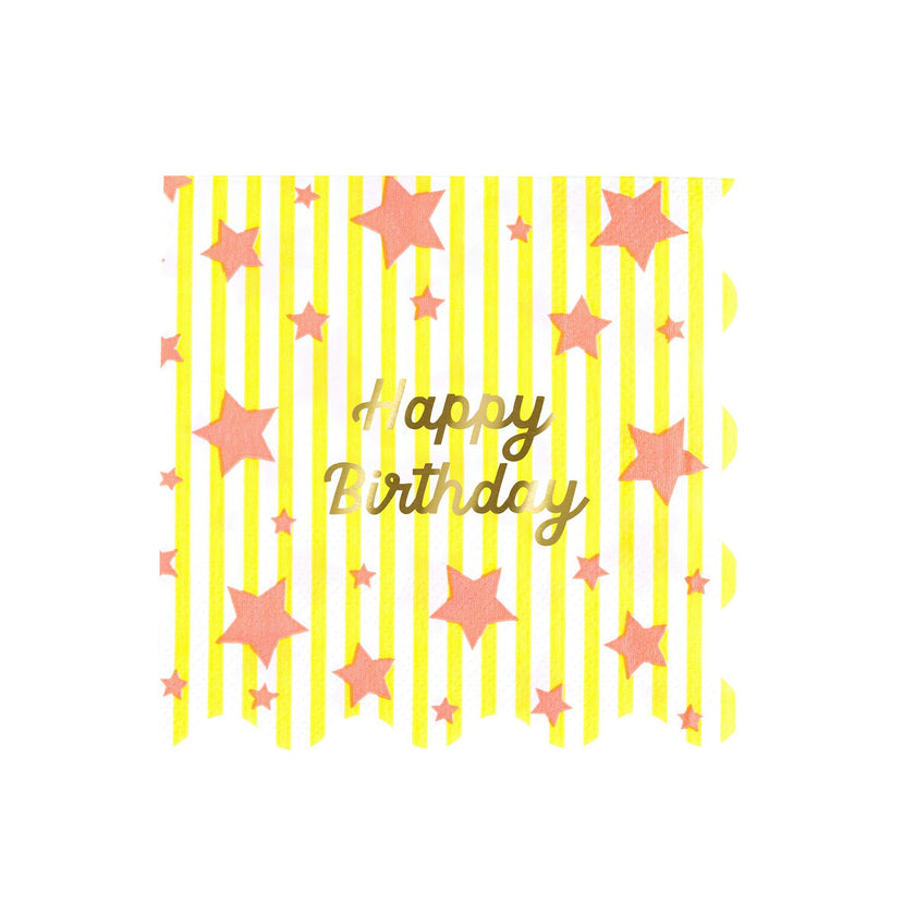 Bright Star Happy Birthday Large Napkins