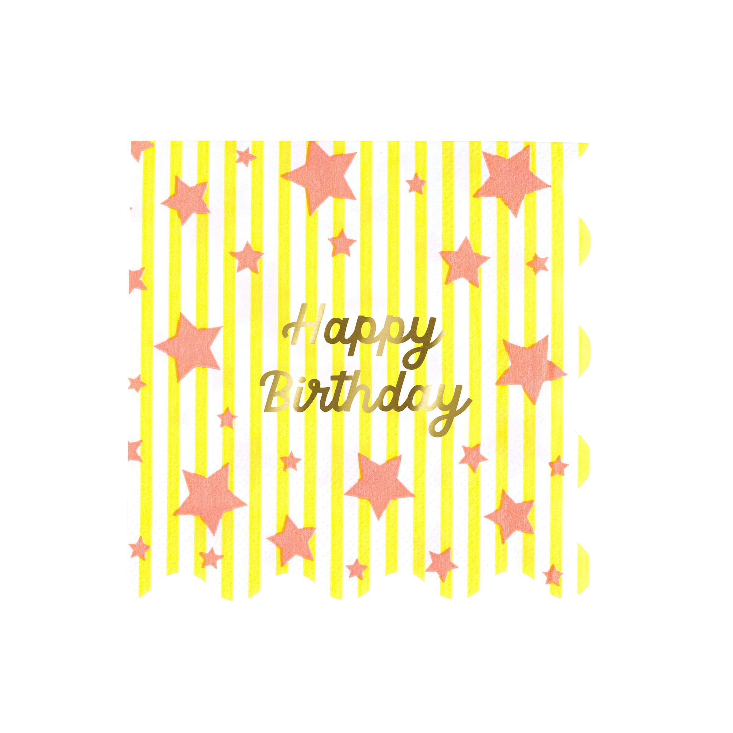 Bright Star Happy Birthday Large Napkins