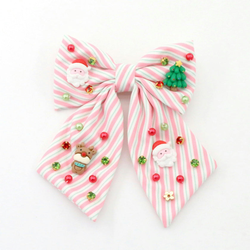 Santa Stripe Bow