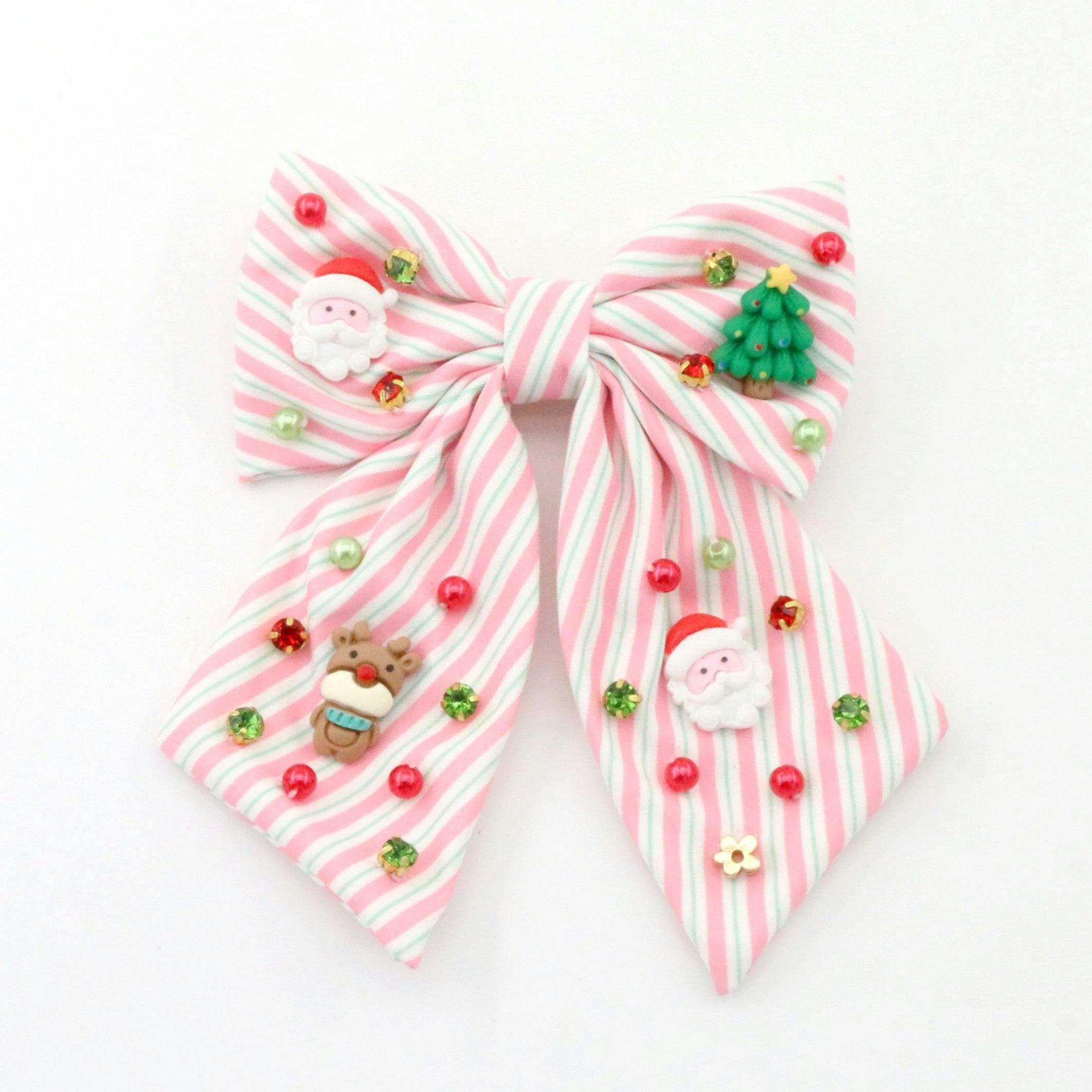 Santa Stripe Bow