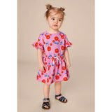 Tie Waist Short Flutter Sleeve Dress, Pink