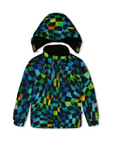Two Piece Play Snowsuit Green Yellow And Blue Checkerboard With Black Pants