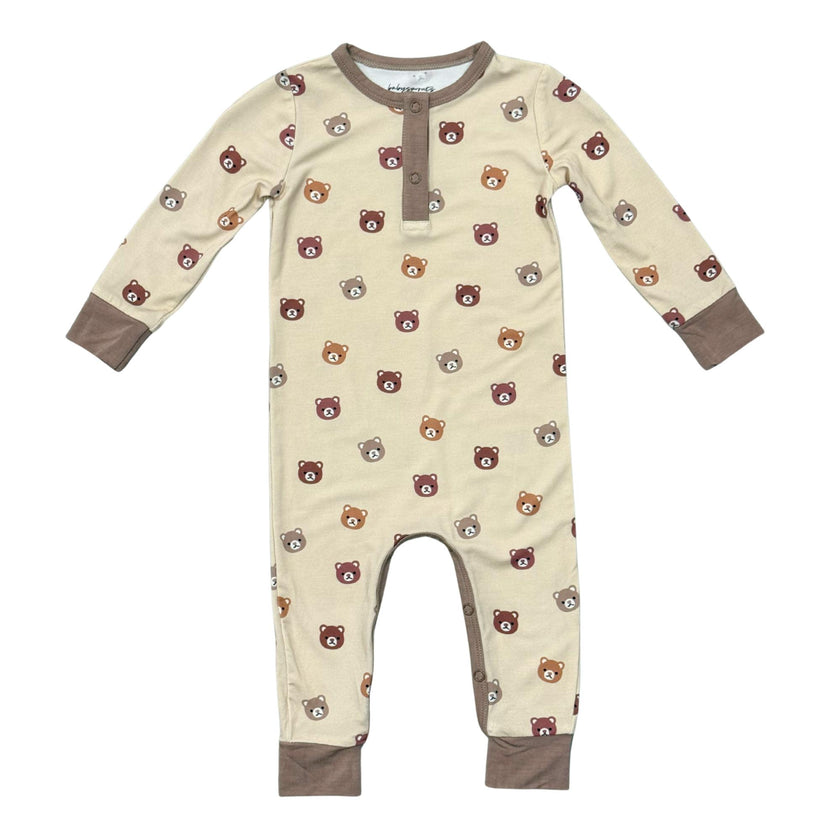 Baby Boy Snap Romper in Baby Bear