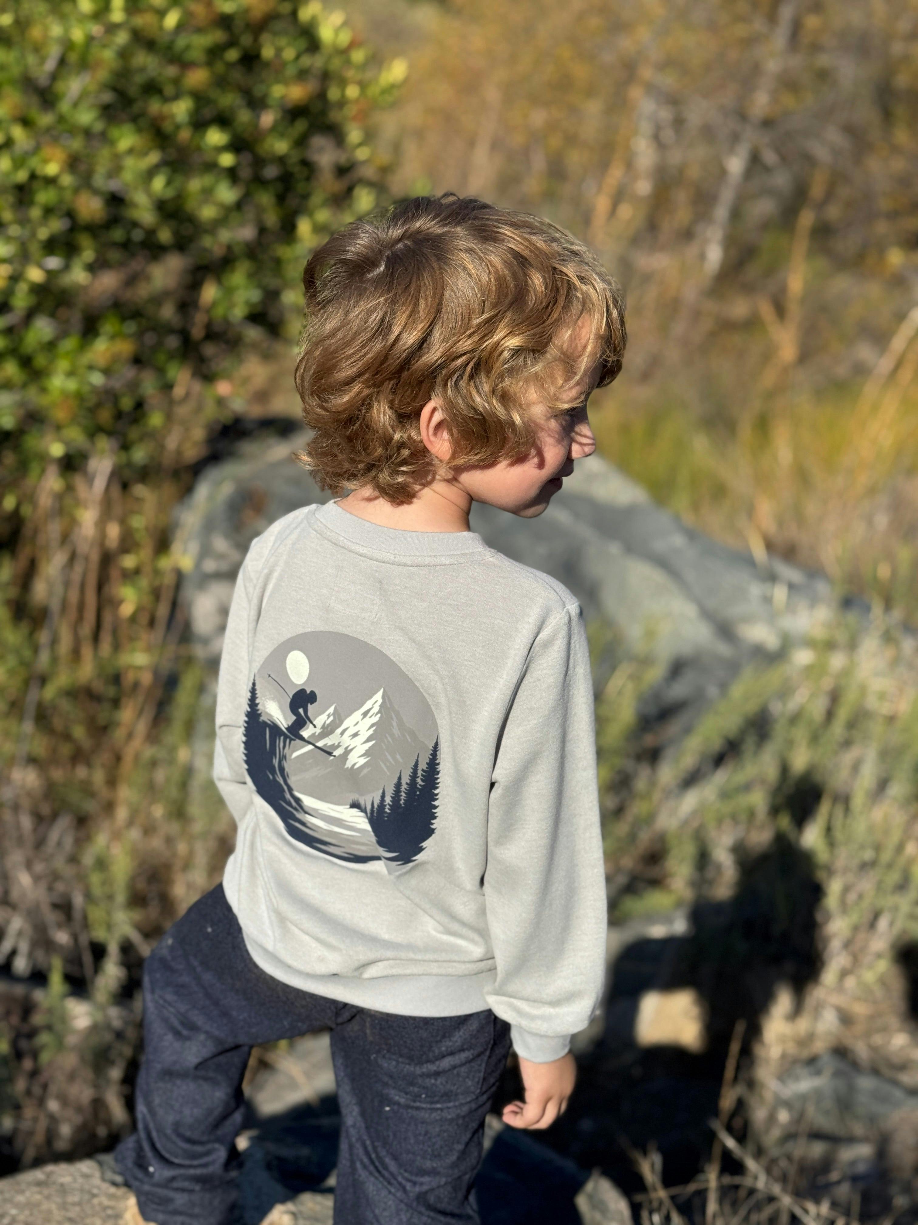 JESTER Grey ski back print sweatshirt