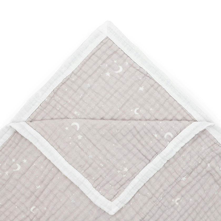 Organic Cotton Muslin Quilted Throw - Moon Dust