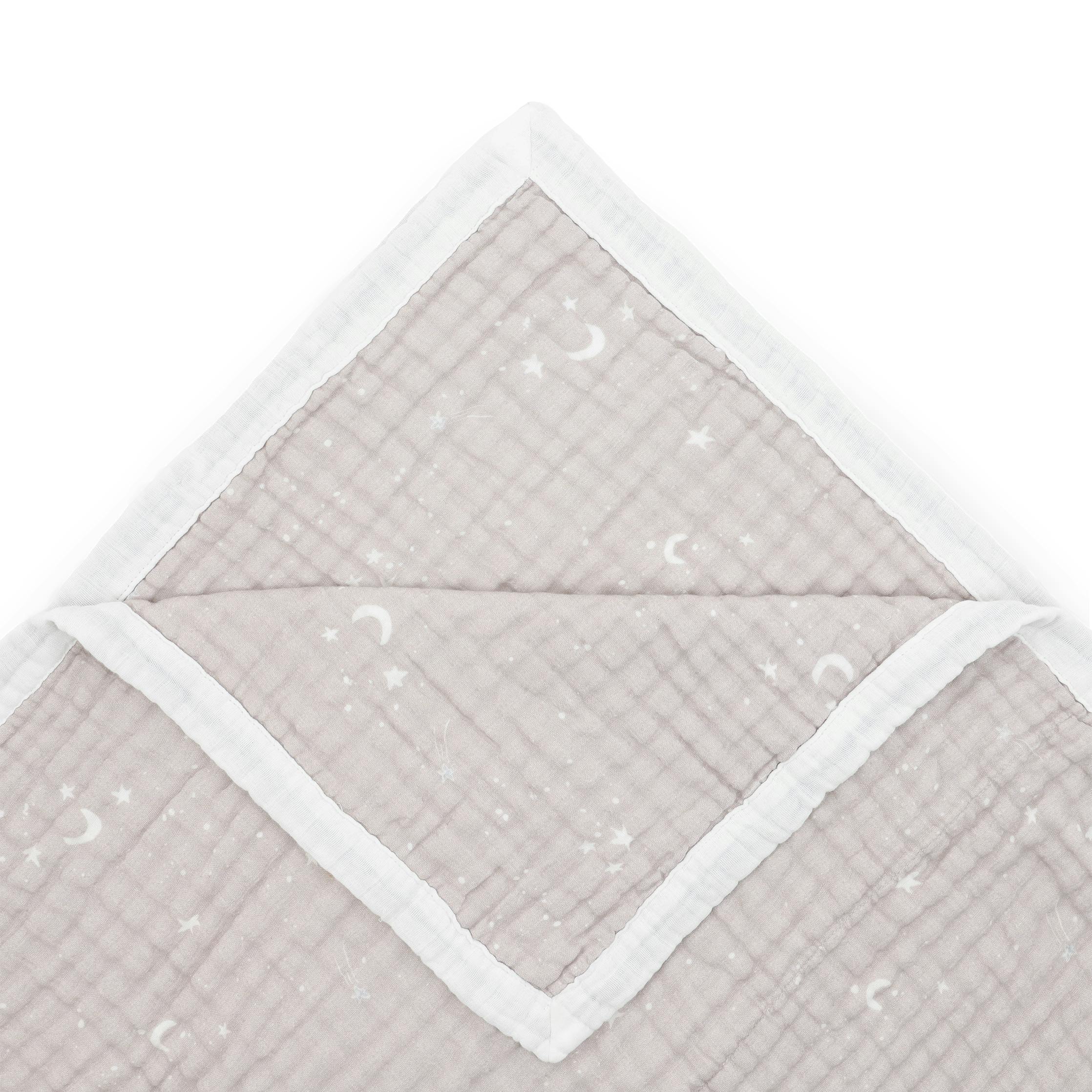 Organic Cotton Muslin Quilted Throw - Moon Dust