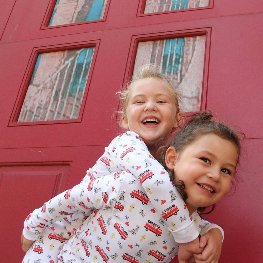 The Organic Long Sleeve Pajama Set [Fire Trucks]