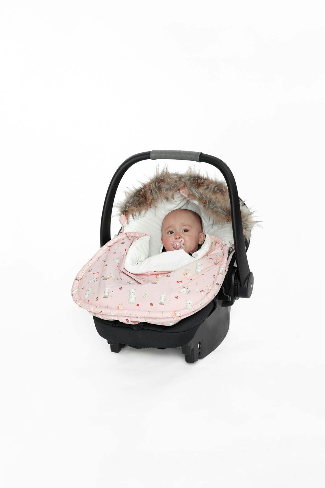Bunting Bag For Car Seats & Strollers Pink Animal Print