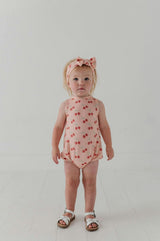 Baby Girl Bubble Bodysuit Set in Cherries