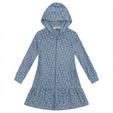 Checkered Floral Star Terry Robe